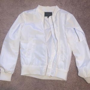 White bomber jacket